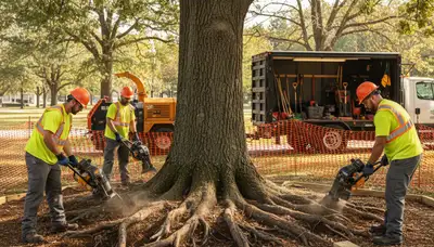 Root protection services in Lancaster, PA for healthy tree roots on a residential property