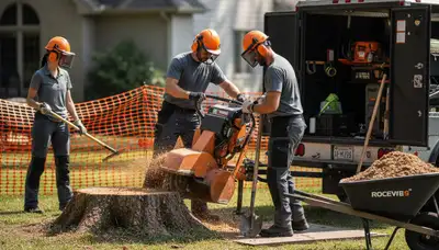 Stump removal service in Lancaster, PA by Arbor Tree Care for safe yard clearing