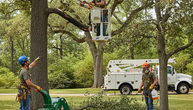 Lancaster, PA arborist treating tree disease for healthier trees on a local property