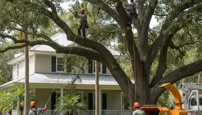 Tree service crew in Lancaster, PA performing professional tree removal and trimming