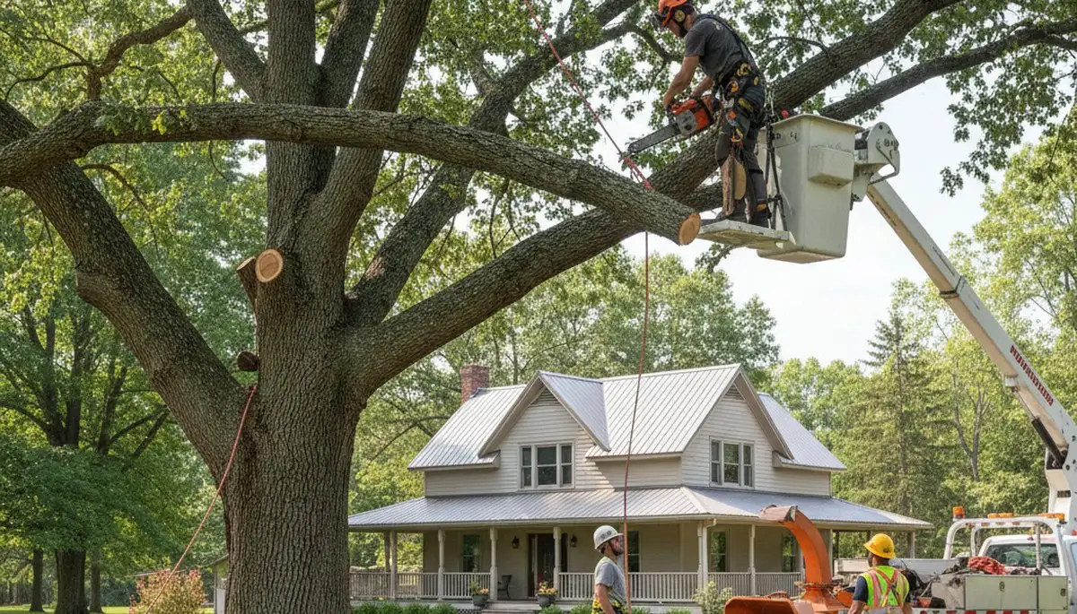 Tree service crew in Lancaster, PA providing professional tree removal and trimming services