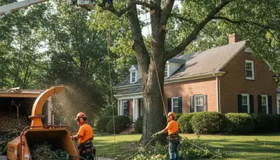 Tree service team in Lancaster, PA providing professional tree removal and trimming services