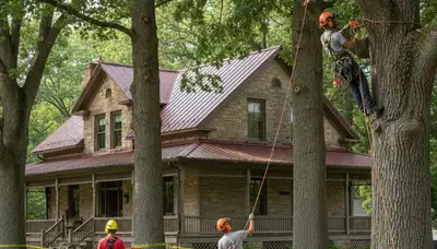 Tree service crew in Lancaster, PA providing professional tree removal and trimming services