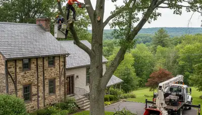 Lancaster PA tree service team removing a tree for safe, professional property care
