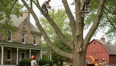 Tree service crew in Lancaster, PA providing professional tree removal and trimming services