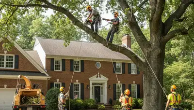 Tree service team in Lancaster, PA providing safe tree removal and trimming for local properties
