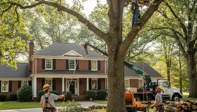 Tree service crew in Lancaster, PA providing professional tree removal and trimming services