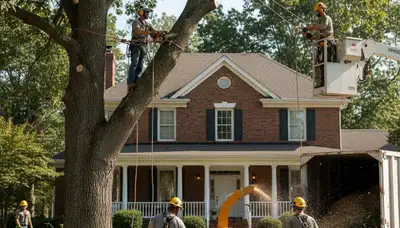Tree service crew in Lancaster, PA providing professional tree removal and trimming services