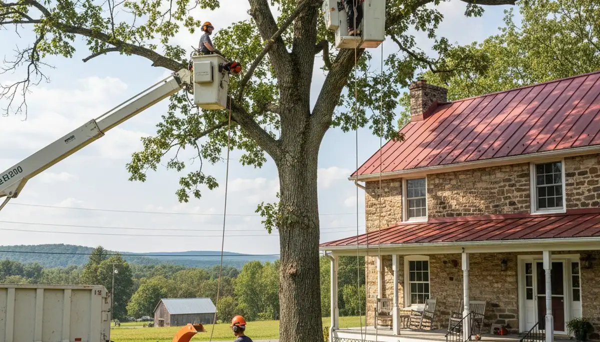 Tree service crew in Lancaster, PA handling professional tree removal and cleanup