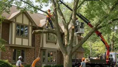 Tree service crew in Lancaster, PA providing professional tree removal and trimming services