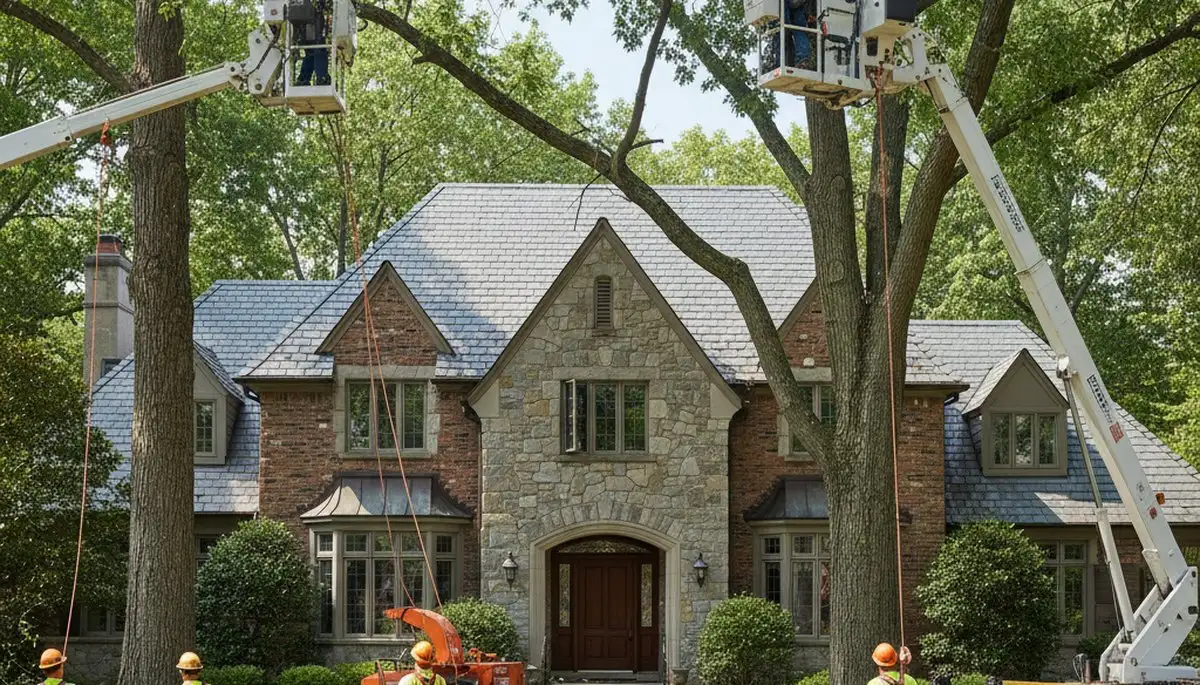 Tree service crew in Lancaster, PA providing professional tree removal and trimming services